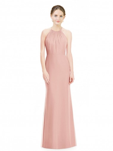 Shop Halter Neck Trumpet Chiffon Bridesmaid Dress Calgary