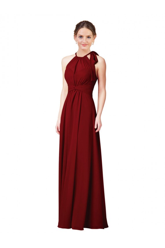 Luxe Chiffon Bridesmaid Dress with Open Slit In the Back
