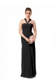 Long Halter Chiffon Bridesmaid Dress with Dropped Waist