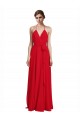 V-Neck Spaghetti Halter Strap Chiffon Bridesmaid Dress