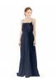Spaghetti Straps Open Back Long Chiffon Bridesmaid Dress