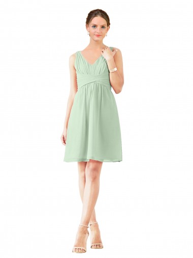 Shop v-Neckline Short Knee Length Chiffon Cocktail Bridesmaid Dress Calgary