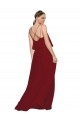 Long Chiffon Bridesmaid Dress with Slim Straps and Open Back