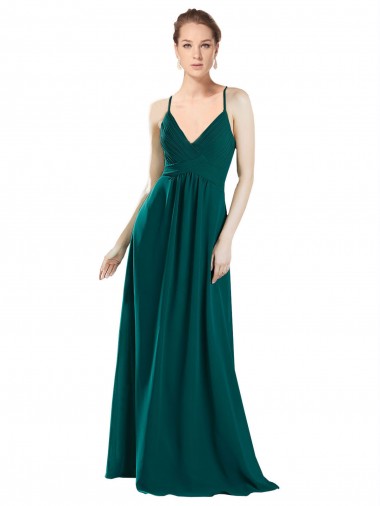 Shop Sexy Chiffon Bridesmaid Dress with Deep V-Neckline Calgary