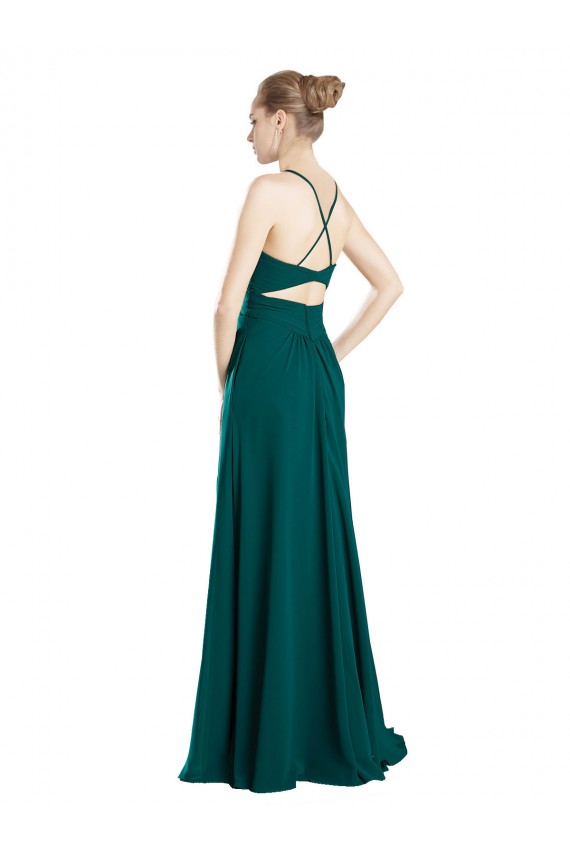 Sexy Chiffon Bridesmaid Dress with Deep V-Neckline