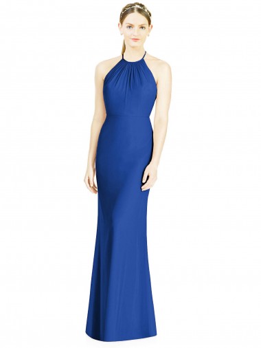 Shop Criss Cross Low Back Halter Chiffon Bridesmaid Dress Calgary