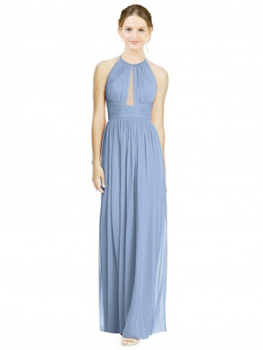 Shop Open Back Long Chiffon Halter Bridesmaid Dress Calgary