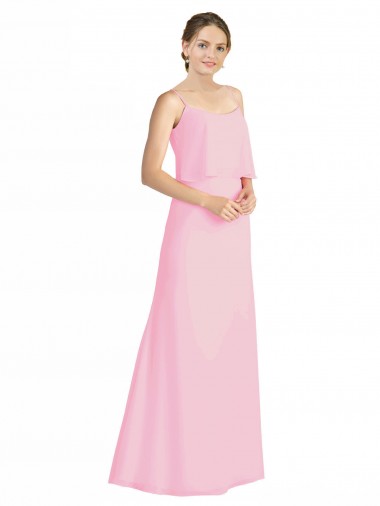Shop Spaghetti Straps A-Line Chiffon Bridesmaid Dress Low Back Calgary