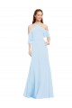 Chiffon Halter Neck Bridesmaids Dress with Flounced Neckline