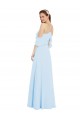 Chiffon Halter Neck Bridesmaids Dress with Flounced Neckline