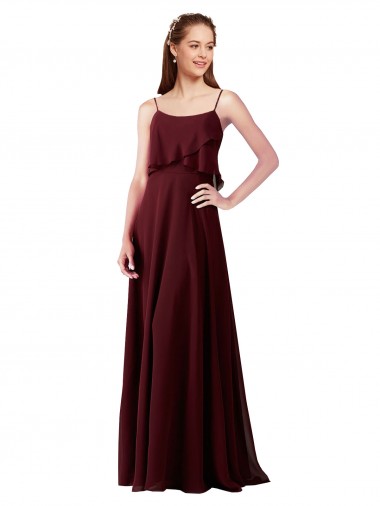 Shop Chiffon Bridesmaids Dress with Spaghetti Straps Calgary