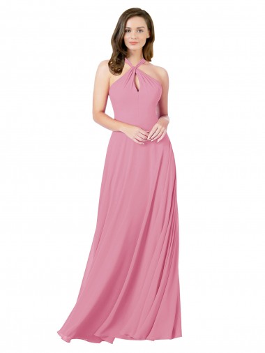 Shop Chiffon Bridesmaid Dress / Prom Dress with Keyhole Front Calgary