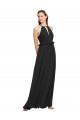 Halter Neck Front Keyhole Chiffon Bridesmaid Dress with Shirred Waist
