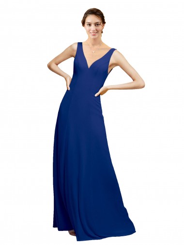 Shop V-Neck Sheath Chiffon Bridesmaid Dress with V-Back Calgary
