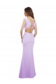 Chiffon Column Bridesmaid Dress with High Round Neckline and Cap Sleeves