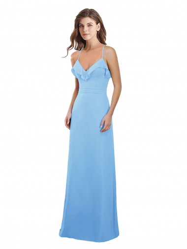 Shop Slim Chiffon Bridesmaid Dress with Ruffled Sweetheart Neckline Calgary