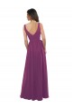 Long Chiffon A-Line Bridesmaid Dress with V-Neck Wrap Bodice