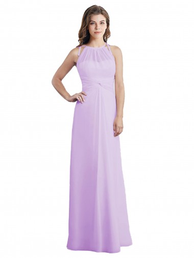 Shop Sweetheart Long Chiffon Bridesmaid Dress with Halter Straps Calgary