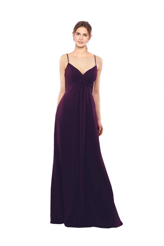 Floor Length A-Line Chiffon Bridesmaid Dress with Criss Cross Back
