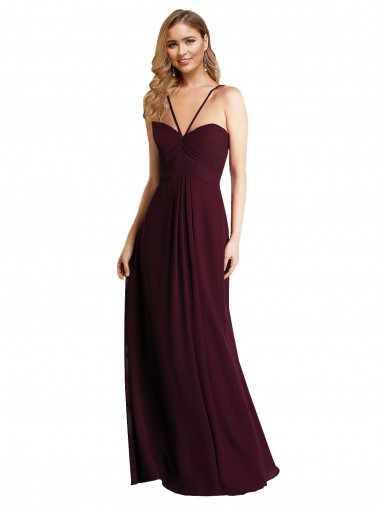 Shop Long Chiffon Bridesmaid Dress with Sweetheart Neckline Calgary