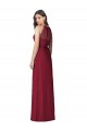 Halter Neck Full-Length Shirred Chiffon Bridesmaid Dress