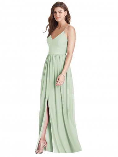 Shop Criss Cross Strap Backless Maxi Long Chiffon Bridesmaid Dress Calgary