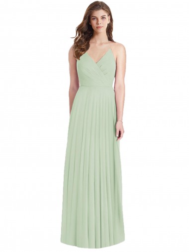 Shop Ruffled Strap Cutout Wrap Maxi Chiffon Bridesmaid Dress Calgary