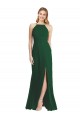 High-Neck Maxi Bridesmaid Dress with Front Slit