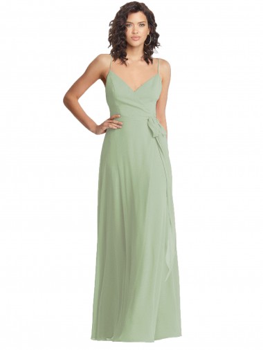 Shop V-Neck Low Back Maxi Formal Wrap Chiffon Bridesmaid Dress Calgary