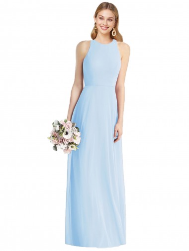 Shop Sleeveless Halter Chiffon Maxi Bridesmaid Dress Calgary