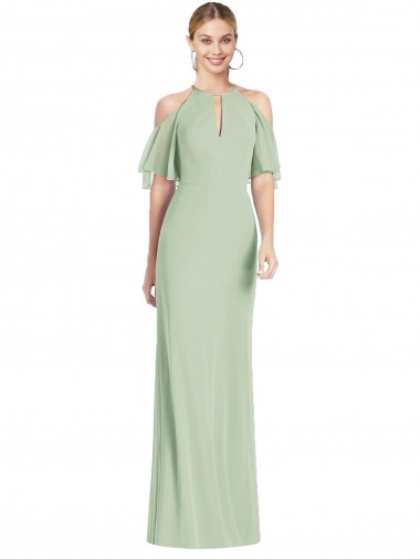 Shop Ruffle Cold-Shoulder Mermaid Chiffon Maxi Bridesmaid Dress Calgary