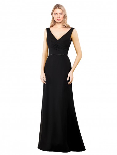 Shop V-Neckline Chiffon Bridesmaid Dress / Prom Dress with Draped Bodice Calgary