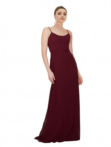 Shop Scoop Neck Tied Keyhole Back Chiffon Bridesmaid Dress Calgary