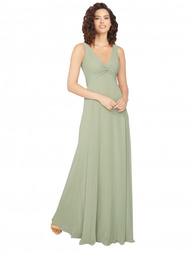 Shop Knotted Bodice Chiffon Bridesmaid Dress Calgary