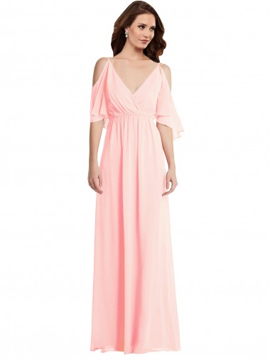 Shop Cold Shoulder Draped Wrap Maxi Bridesmaid Dress Calgary