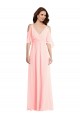 Cold Shoulder Draped Wrap Maxi Bridesmaid Dress