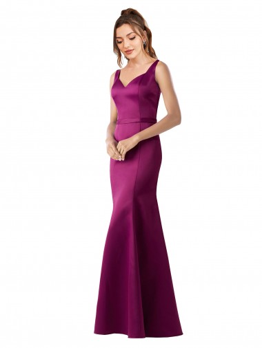 Shop Fitted Sexy Open Back Formal Satin Bridesmaids Dress with Floral Details Calgary
