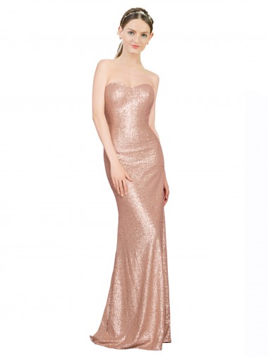 Shop Sweetheart Full Length Long Formal Sequin Bridesmaid Dress / Prom Dress Calgary