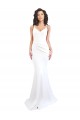 Fishtail Shape Spaghetti Straps Open Back Formal Crepe Bridesmaid Dress / Prom Dress with Ruffles