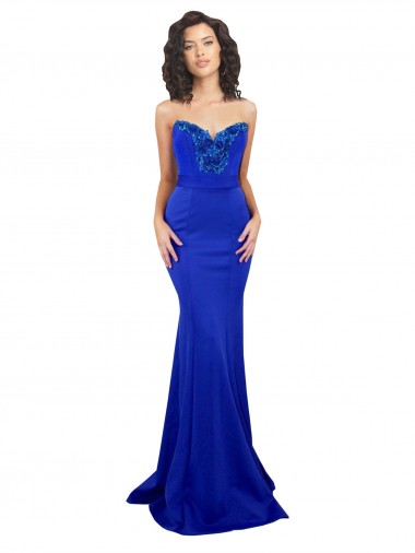 Shop Sweetheart Flower Neckline High Neck Formal Crepe Bridesmaid Dress / Prom Dress Calgary