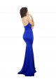 Sweetheart Flower Neckline High Neck Formal Crepe Bridesmaid Dress / Prom Dress