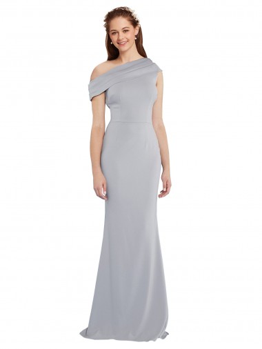 Shop Off the Shoulder Asymmetrical Mermaid Formal Crepe Bridesmaid Dress / Prom Dress Calgary