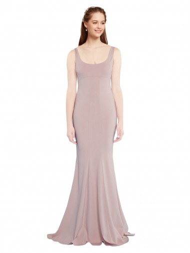Shop Sleeveless Scoop Neck Fully Lined Formal Crepe Bridesmaid Dress / Prom Dress Calgary