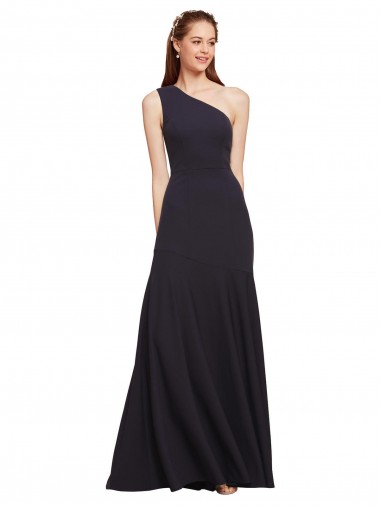 Shop Fit and Flare Formal Crepe Bridesmaid Dress / Prom Dress with One Shoulder Calgary