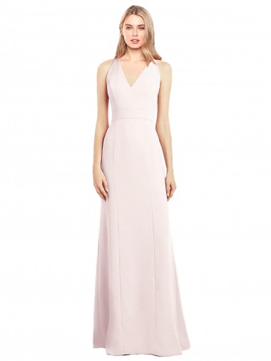 Shop V-Neck Keyhole Back Crepe Trumpet Bridesmaid Dress / Prom Dress Calgary