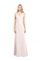 V-Neck Keyhole Back Crepe Trumpet Bridesmaid Dress / Prom Dress
