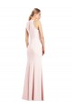 V-Neck Keyhole Back Crepe Trumpet Bridesmaid Dress / Prom Dress