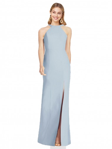 Shop High Neck Backless Formal Crepe Trumpet Bridesmaid Dress Calgary