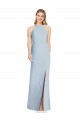 High Neck Backless Formal Crepe Trumpet Bridesmaid Dress