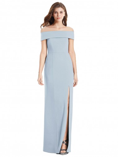 Shop Cuffed Off the Shoulder Long Trumpet Bridesmaid Dress / Prom Dress Calgary